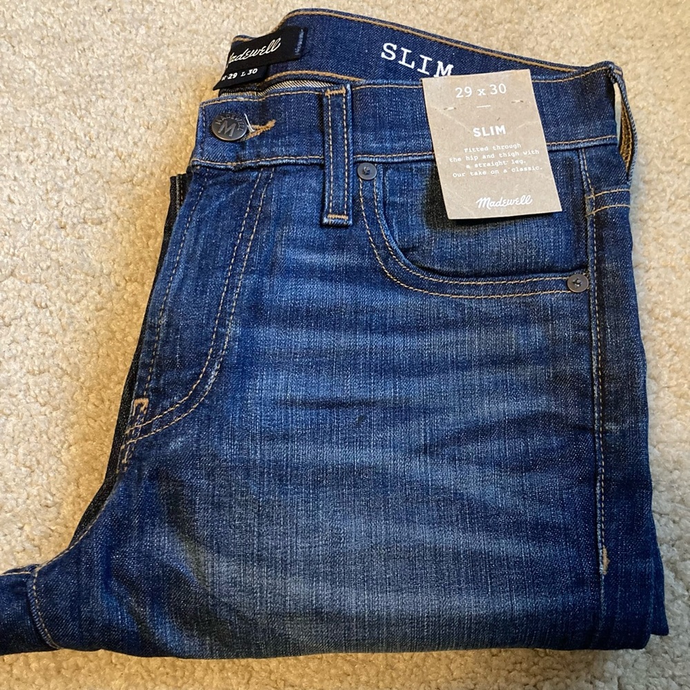 Madewell slim jeans (29x30) NWT